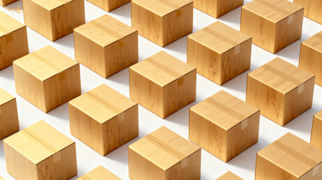 整齐排列的纸箱画面