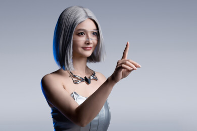 一位戴眼镜的时尚个性美女