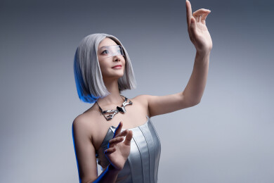 一位戴眼镜的时尚个性美女