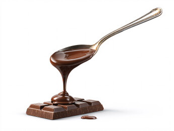 流淌的巧克力酱与巧克力块