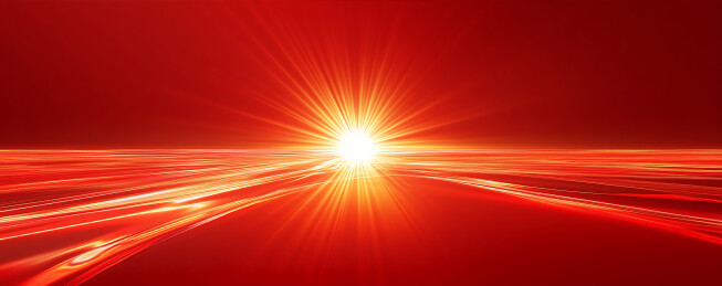 红色背景上的光速线轨迹科技背景