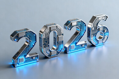 微芯片微电路拼接的银灰色2026
