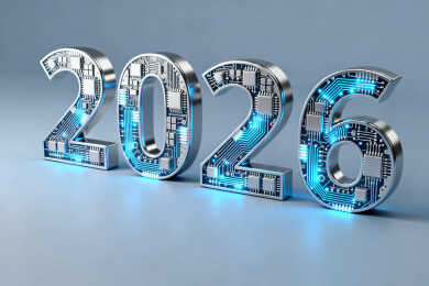 微芯片微电路拼接的银灰色2026