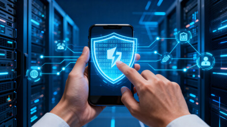 手机触屏展示网络安全防护界面