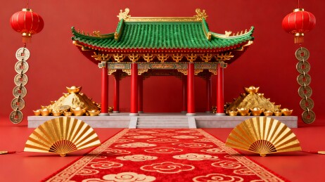 中式建筑新年装饰