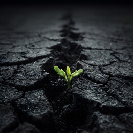 黑土地上一株嫩绿的秧苗