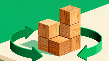 木块堆叠循环箭头象征