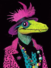 潮酷蜥蜴时尚展示场景