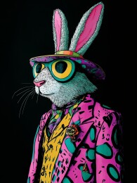 潮酷兔子时尚展示场景