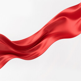 动感红色丝绸飘带