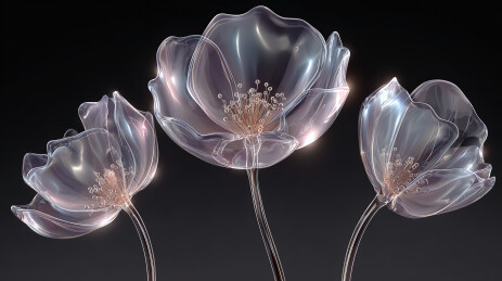 透明花瓣的发光花朵