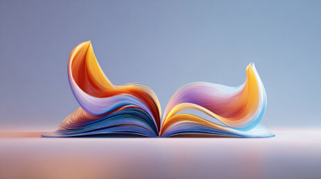 彩色书页如飘带的创意书本