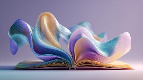 彩色书页如飘带的创意书本