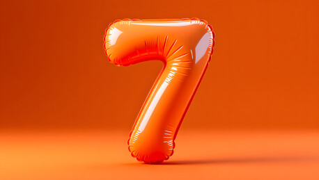 充气橙色数字7倒计时效果展示
