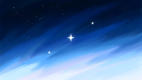 宁静夜空下的蓝色山丘插画