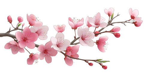 粉嫩樱花绽放枝头