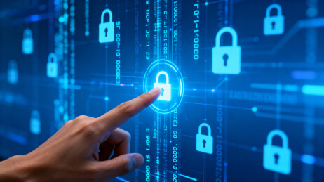 手指触碰数字锁安全界面