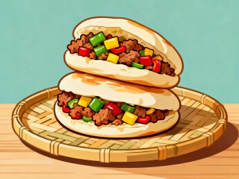 肉夹馍馍夹馅食物