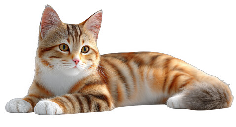 一只趴着的可爱斑纹猫