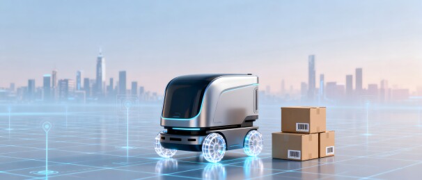 未来城市中的送货机器人