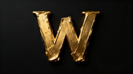 字母W金色感商业展示场景