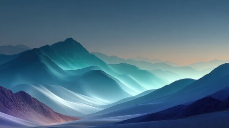 梦幻山峦晨曦景象