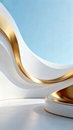 金色飘带高端产品展示场景