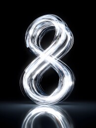 发光线条构成的数字8