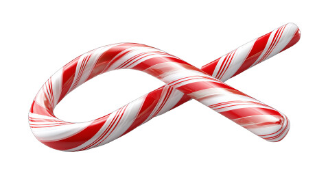 红白条纹圣诞糖果棒