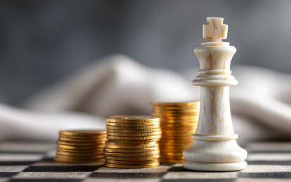 棋盘上棋子和金币