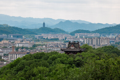 绍兴府山蓬莱阁与塔山应天塔