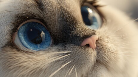 蓝眼猫咪特写
