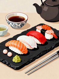 寿司菜品茶具筷子