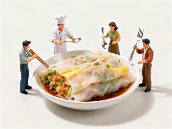 餐点周围人物劳动