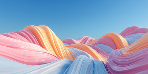 彩色波浪形地貌景观