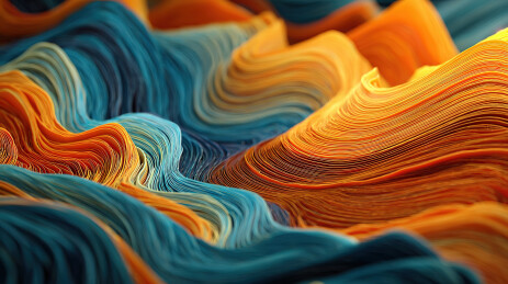 色彩流动的抽象波浪