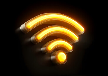 金色发光网络信号wifi标识