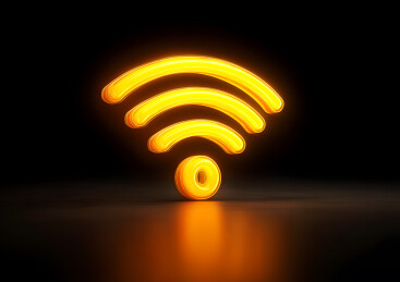 金色发光网络信号wifi标识