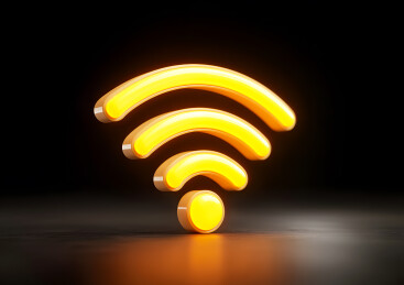 金色发光网络信号wifi标识