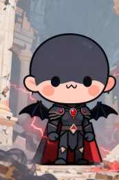 卡通吸血鬼黑红服饰 Q 萌形象