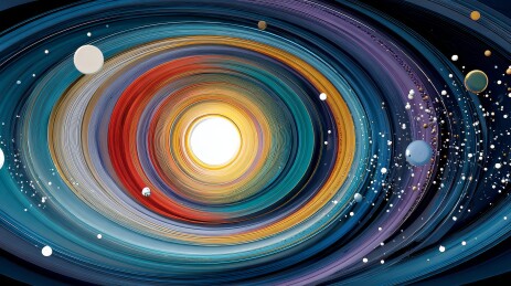 绚丽宇宙螺旋与天体