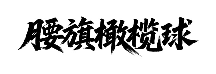 腰旗橄榄球矢量书法手写毛笔字