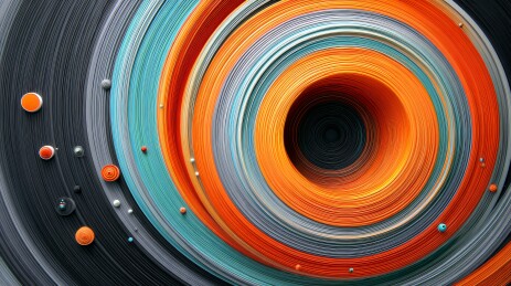 色彩斑斓的抽象环形图案