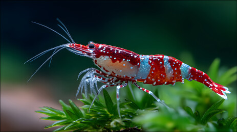 彩色观赏虾特写