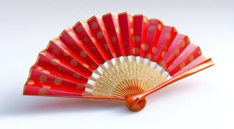 一把中国风红色扇子