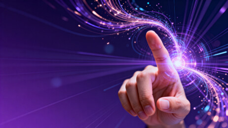 手指触碰科技光效画面