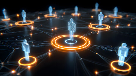 网络联系起来的小人偶