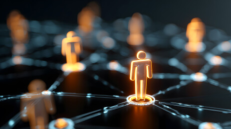 网络联系起来的小人偶