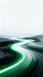 抽象绿色黑色波浪线条图案