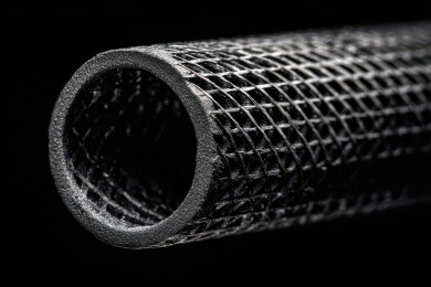 黑色网格状管材特写细节展示